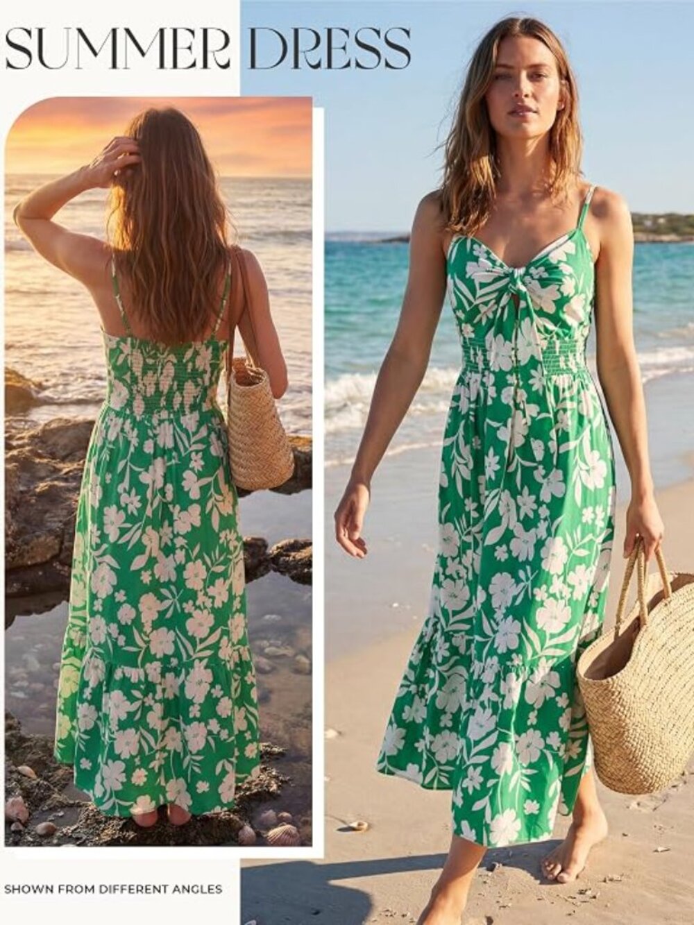 Womens Summer Floral Maxi Dresses 2026 Long Flowy Boho Dress Beach Vacation Sund
